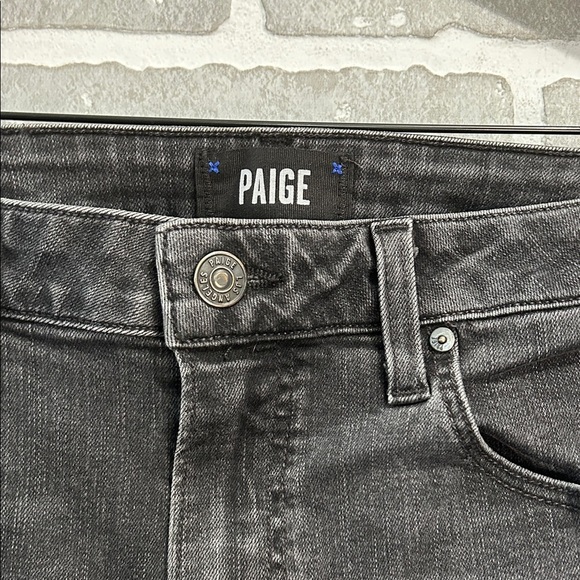 PAIGE SARAH SLIM HIGH RISE SLIM LEG JEANS BLACK WILLOW WOMENS SIZE 31 - Picture 5 of 16